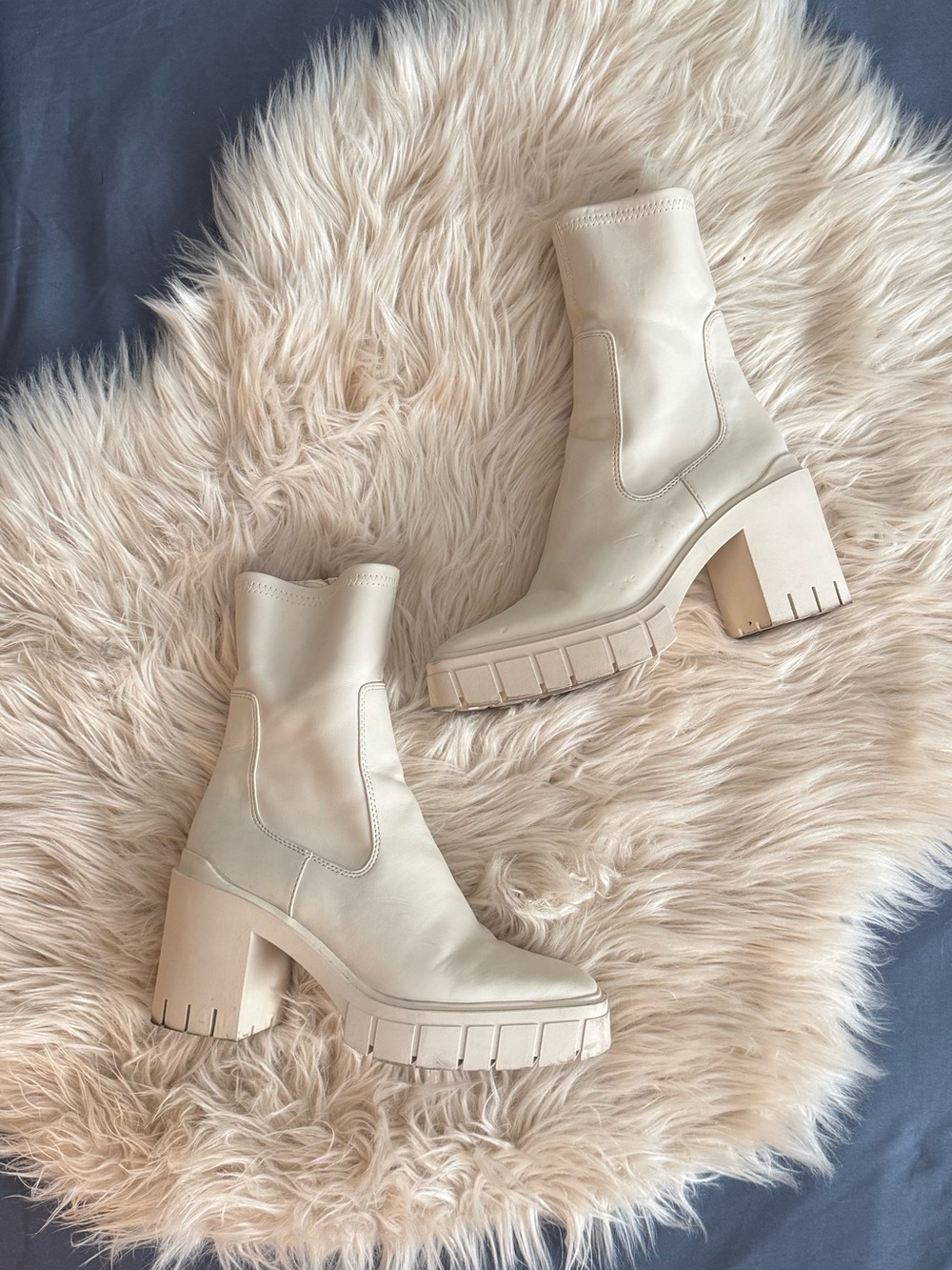 Aldo Bone Ivory Chunky Boots